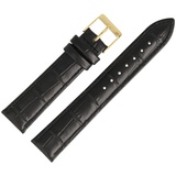 MARBURGER Uhrenarmband 22mm Leder Alligator Prägung schwarz