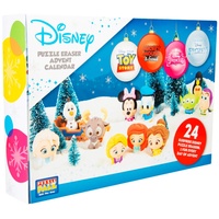 Sambro DIS-6975 Disney All Other Adventskalender Puzzle Palz Radiergummi Spielfiguren, Frozen, Princess, Toy Story und viele mehr, für Kinder ab 3 Jahre, bunt