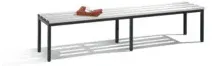 C+P Umkleidebank Basic, H420xB1960xT353mm Farbe Sitzleisten Lichtgrau Farbe Gestell Schwarzgrau