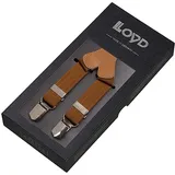 LLOYD Hosenträger mit Leder-Badge, Cognac, 1