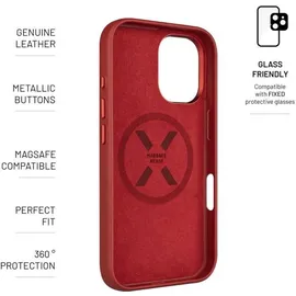 FIXED MagLeather mit MagSafe Unterstützung für Apple iPhone 16 rot