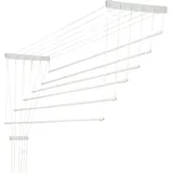 KADAX Deckenwäschetrockner, Wäschetrockner für die Decke 6, Stäbe, 190 cm, weiß - Weiß