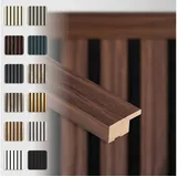 Hexim Wanddekoobjekt APA13 (Abschlussleiste 275x2,7cm passend für unsere Akustikpaneele - flexible Lamellenwand Holz MDF Wandpanelee Lamellenverkleidung Wandverkleidung (1 Abschlussleiste Catania Oak - APA13) braun