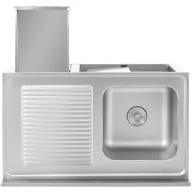 Royal Catering Spülenschrank - 1 Becken - - Edelstahl - 400 x 60 cm