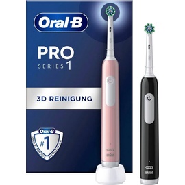 Oral B Oral-B PRO Series 1 CrossAction Duo black/pink + 2. Handstück + 2 Aufsteckbürsten