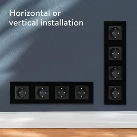Navaris Schuko-Steckdose 4-fach Schwarz 1 St.