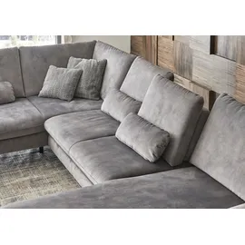 die planbar Wohnlandschaft DIE PLANBAR "ZE-EM20028 U-Form, Breite 332 cm", amira silber, B:332cm T:220cm, 100% Polyester, Sofas, Wohnlandschaft, wahlweise mit Kopfstützen und Sitztiefenverstellung