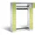 C+P Offene Garderobe Serie 8070, H1950xB1430xT480mm, Front Viridingrün, Korpus Lichtgrau (80710-00)
