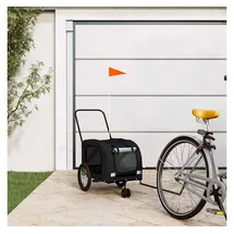 vidaXL Fahrradhundeanhänger schwarz
