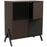 Mendler Kommode HWC-O40, Schrank Sideboard Highboard mit Türen Staufächer, MDF Metall Melamin 94x79x40cm ~ Walnuss-Optik