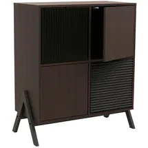 Mendler Kommode HWC-O40, Schrank Sideboard Highboard mit Türen Staufächer, MDF Metall Melamin 94x79x40cm ~ Walnuss-Optik