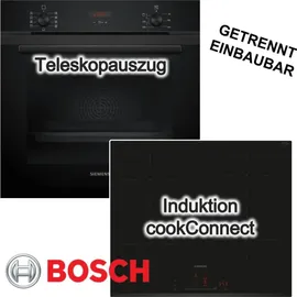 Siemens Backofenset 3D Heißluft EcoClean Induktionskochfeld TouchSlider