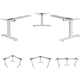 Mendler 3in1 Gestell HWC-D40, variables Tischgestell, elektrisch höhenverstellbar Memory 47kg ~ weiß