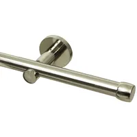 Gardineum Gardinenstange Ø 20 mm "Cap", Längen von 60 cm bis 400 cm möglich, modern, 1-Lauf, edelstahl-optik (ohne Ringe), 80 cm