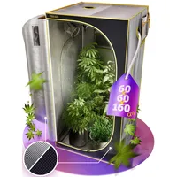 PURPLE LEGACY® 1680D Oxford Stoff Grow Box 60x60x160 cm für Profis mit Wasserschutz | Zuchtzelt für Hydrokulturen und Indoor-Pflanzen, Grow Tent, Anzuchtzelt mit Bodenwanne