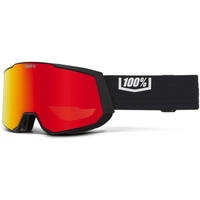 100% Snowcraft XL Hiper Black/Red Goggle mirror red lens, Uni