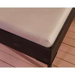 Spannbettlaken KAYORI "Shizu", beige (sand), B:100cm L:200cm, Perkal, Obermaterial: 100% Baumwolle, Bettlaken, Bettlaken Spannbettlaken, Bio-Baumwolle