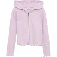 S.Oliver Verkürzte Sweatjacke mit Rippstruktur Kinder, lila, 104/110