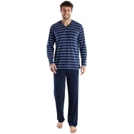 Götzburg Pyjama Schlafanzug lang Blau XL