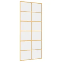 vidaXL Schiebetür Golden 90x205 cm ESG-Klarglas und Aluminium