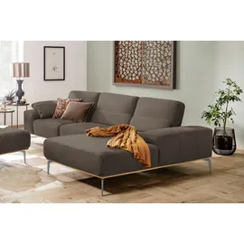 W.Schillig Ecksofa "run, Designsofa mit tollem Sitzkomfort, bequem, L-Form", braun (stone w82), B:319cm H:88cm T:178cm, Longlife Xtra-Leder Z73: Naturwalkleder der Luxusklasse aus den erlesensten Rohhäuten.