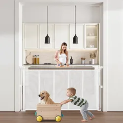 VEVOR Einziehbares Babygitter Schutzgitter Ausziehbar für Haustiere 87cm Weiß