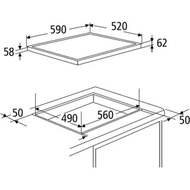 PKM KHIF4 G Induktionskochfeld 60cm autark Touch rahmenlos Glaskeramik