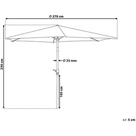 Beliani Sonnenschirm, Rot, Grau, Textil, 270x270 cm, Sonnen- - Sichtschutz, Sonnenschirme