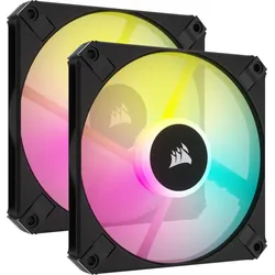 CORSAIR AF120 RGB SLIM 2er-Pack | 120mm Gehäuselüfter inkl. Lighting Node CORE