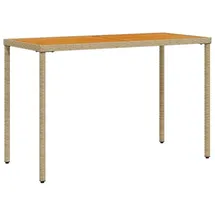 vidaXL Gartentisch mit Akazienholz-Platte 115x54x74 cm Poly Rattan