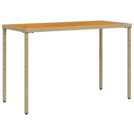 vidaXL Gartentisch mit Akazienholz-Platte 115x54x74 cm Poly Rattan