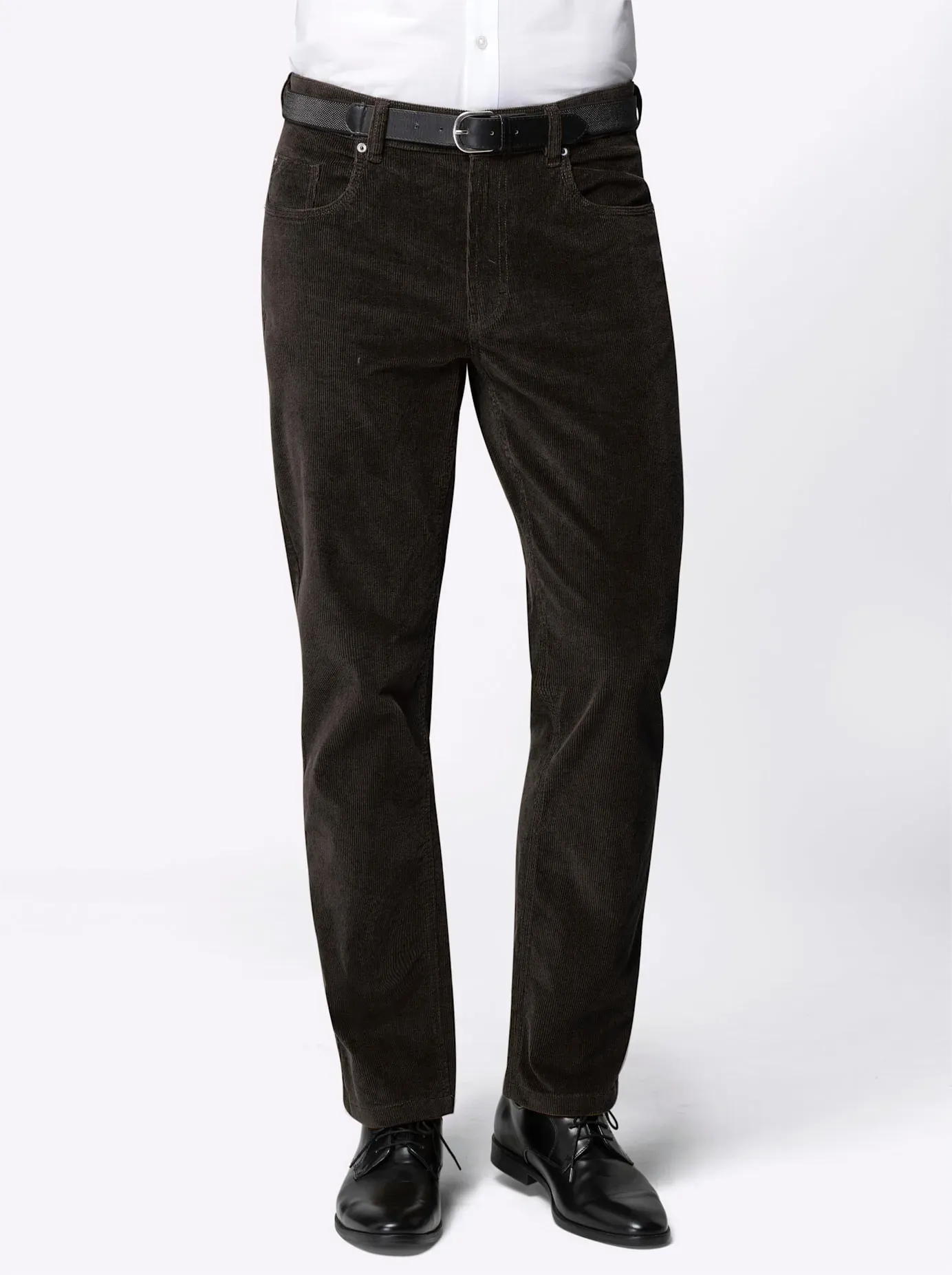 Cordhose CLASSIC, Herren, Gr. 50, Normalgrößen, braun (dunkelbraun), 98% Baumwolle, 2% Elasthan, unifarben, lang, Hosen Cordhose