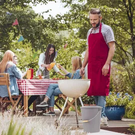 Relaxdays Ascheeimer Holz Metall 35,5 x 42 cm grau