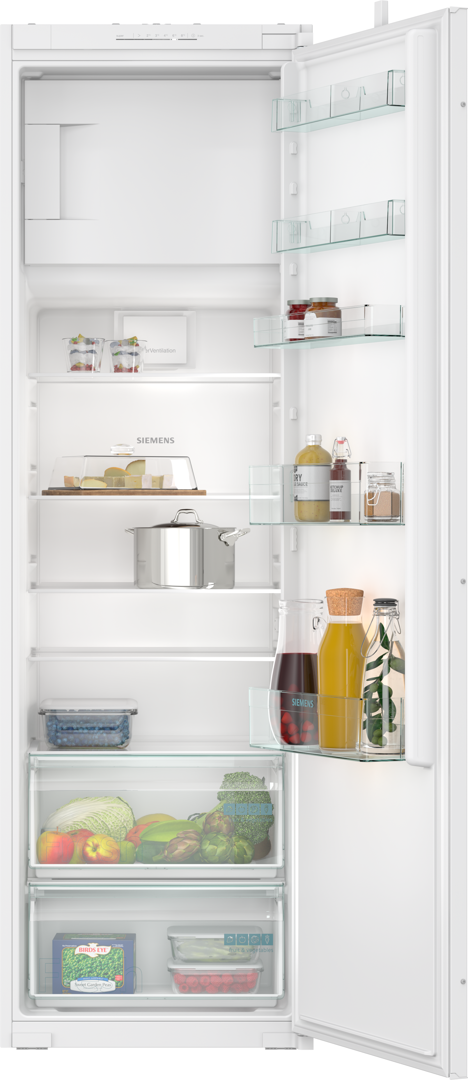 E (A bis G) SIEMENS Einbaukühlschrank "KI82LNSE0" Kühlschränke Gr. Rechtsanschlag, silberfarben (eh19) Einbaukühlschränke ohne Gefrierfach