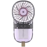 Tragbarer Ventilator, Transparent, Faltbar, 1200-mah-akku, Usb-aufladbar, Nackenventilator Zum Umhängen Für Wanderungen Und Camping