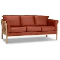 Nordic Collection Sofa Aya Leder Braun Cognac 3-Sitzer