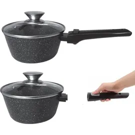 Cheffinger XXL 14 tlg Kochtopfset Abnehmbare Griffe Topf Set Pfanne +4 Küchenhelfer