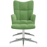 vidaXL Relaxsessel mit Hocker Samt 68 x 98 x 70 cm Hellgrün