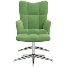 vidaXL Relaxsessel mit Hocker Samt 68 x 98 x 70 cm Hellgrün