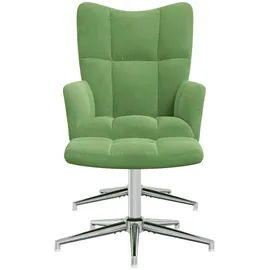vidaXL Relaxsessel mit Hocker Samt 68 x 98 x 70 cm Hellgrün