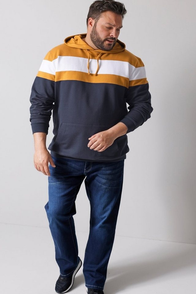 Men Plus Sweatshirt Kapuzensweatshirt Spezialschnitt schwarz 56