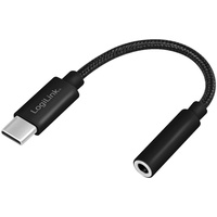 Logilink Cable Logilink USB-C to 3.5mm 0,13m Black, Netzwerkkabel