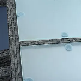 Estexo Polyrattan Sitzgruppe Essgruppe Gartenmöbel Set 6 Per. Gartenset Anthrazit-Grau