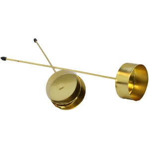 4-TLG. Set Adventskranz-Stecker aus Glas oder Metall - Adventskranzhalter - Kerzenhalter für Adventskranz - Teelichthalter für Adventskranz (Teelichthalter L 20 cm - Gold)
