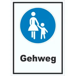 HB-Druck Schild Gehweg A5 Rückseite selbstklebend