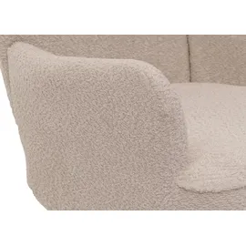 Mendler Lounge-Sessel HWC-K37 Chenille 75 x 80 x 75 cm creme-beige mit Kissen