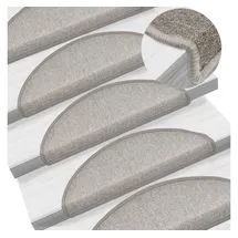 vidaXL 15 Stk. Treppenmatten Taupe 65 x 24 x 4 cm