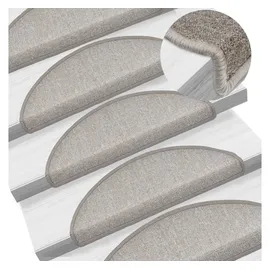 vidaXL 15 Stk. Treppenmatten Taupe 65 x 24 x 4 cm