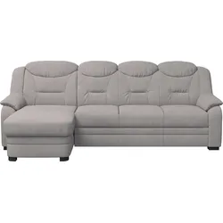 Ecksofa COTTA "Marcus L-Form", silber, B:262cm H:99cm T:162cm, 100% Polyester, Sofas, Bequemes Ecksofa in klassischem Design mit hoher Rückenlehne