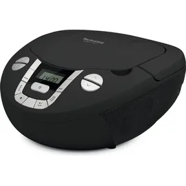 TechniSat Viola CD-1 - tragbarer Stereo CD-Player, Boombox mit praktischem Tragegriff (Radio für Kinder, UKW Radiotuner, Bluetooth-Empfang, 2 x 1 W RMS-Leistung, Netz- und Batteriebetrieb) schwarz